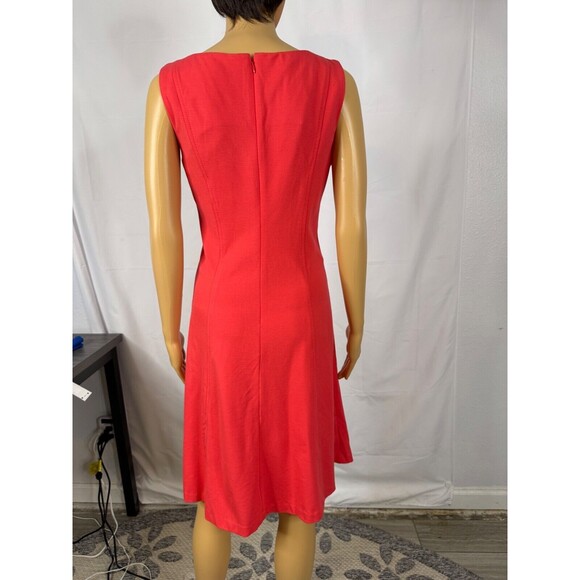 Talbot's Rayon Stretch Summer Dress Size 6 Petite Coral Orange - Picture 3 of 8